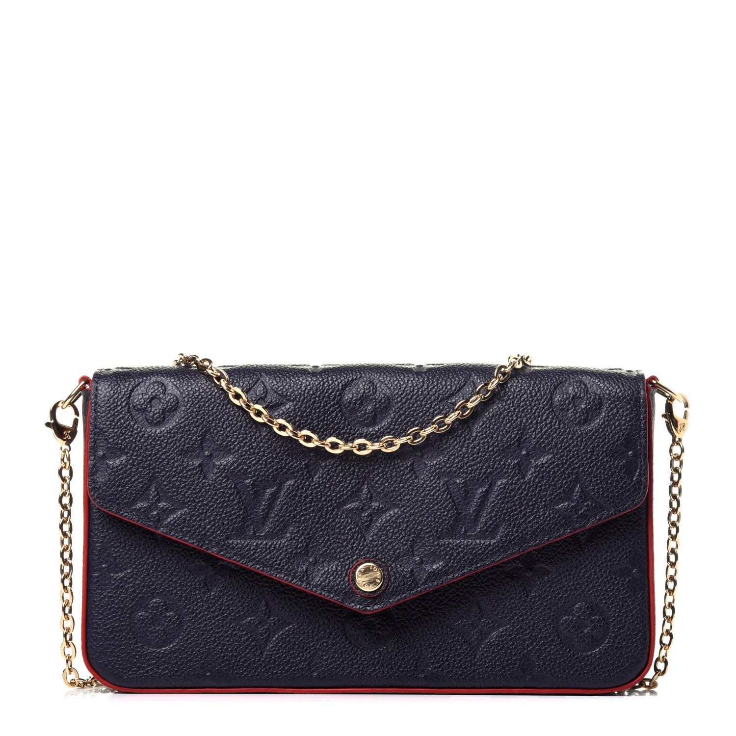 Louis Vuitton Empreinte Pochette Felicie Chain Wallet Marine Rouge 2 of 31
