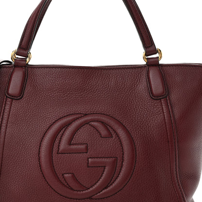 Gucci Pebbled Calfskin Small Soho Top Handle Bag Peonia Flower 6 of 13