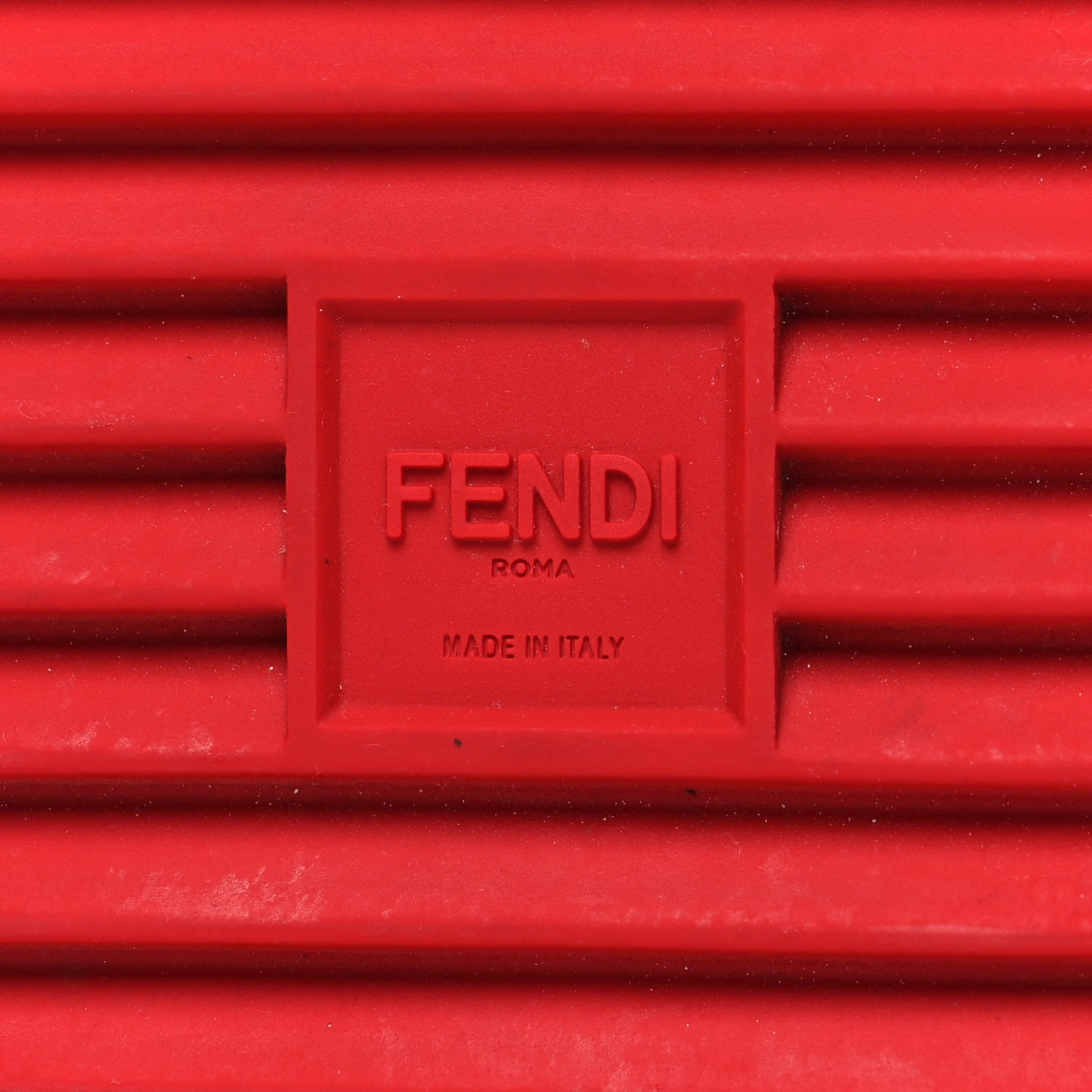 Fendi PVC Logo Mens Slide Sandals 10 Rosso 7 of 8