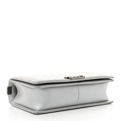 Chanel Metallic Calfskin Quilted New Medium Boy Flap Silver 4 of 14