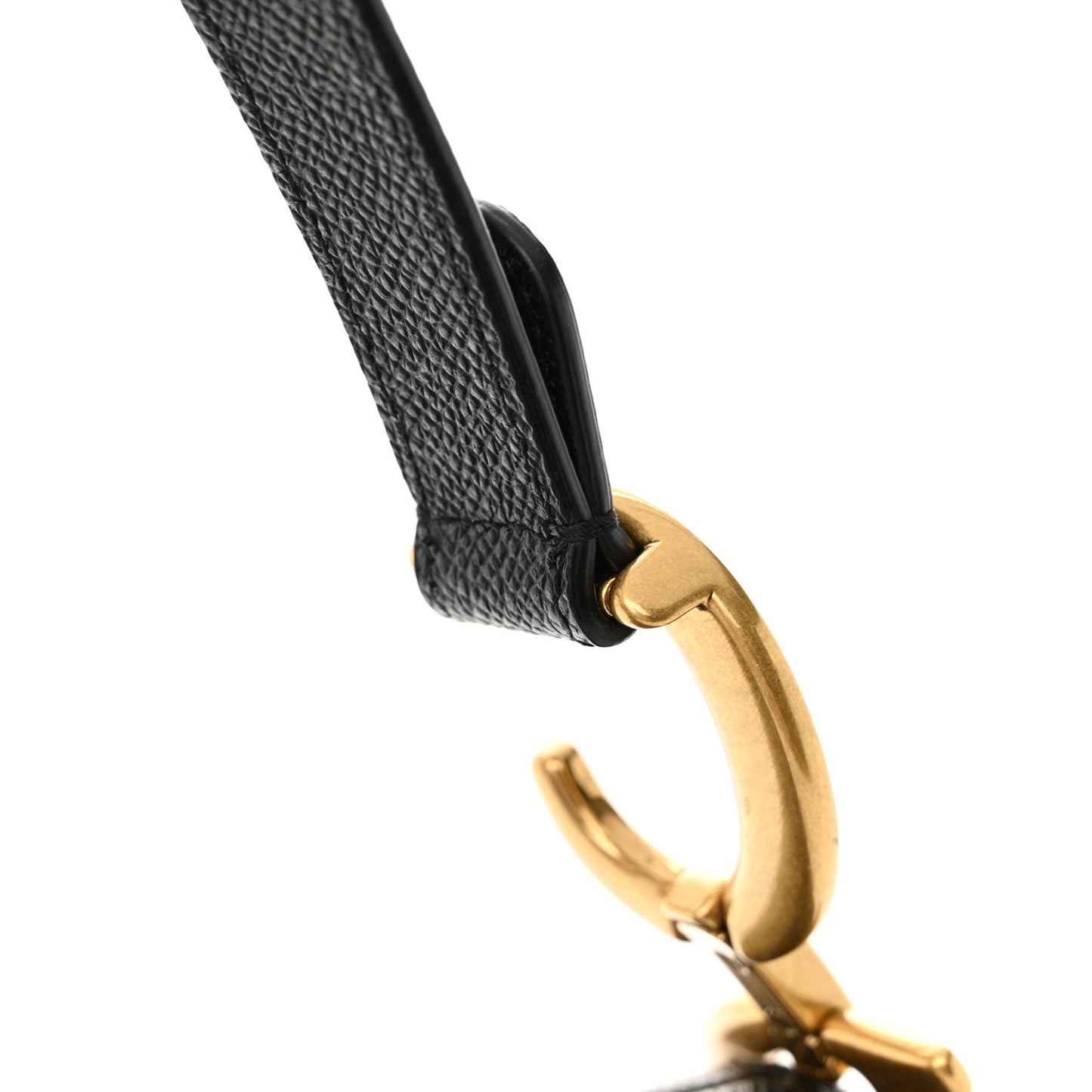 Grained Calfskin Saddle Bag Black