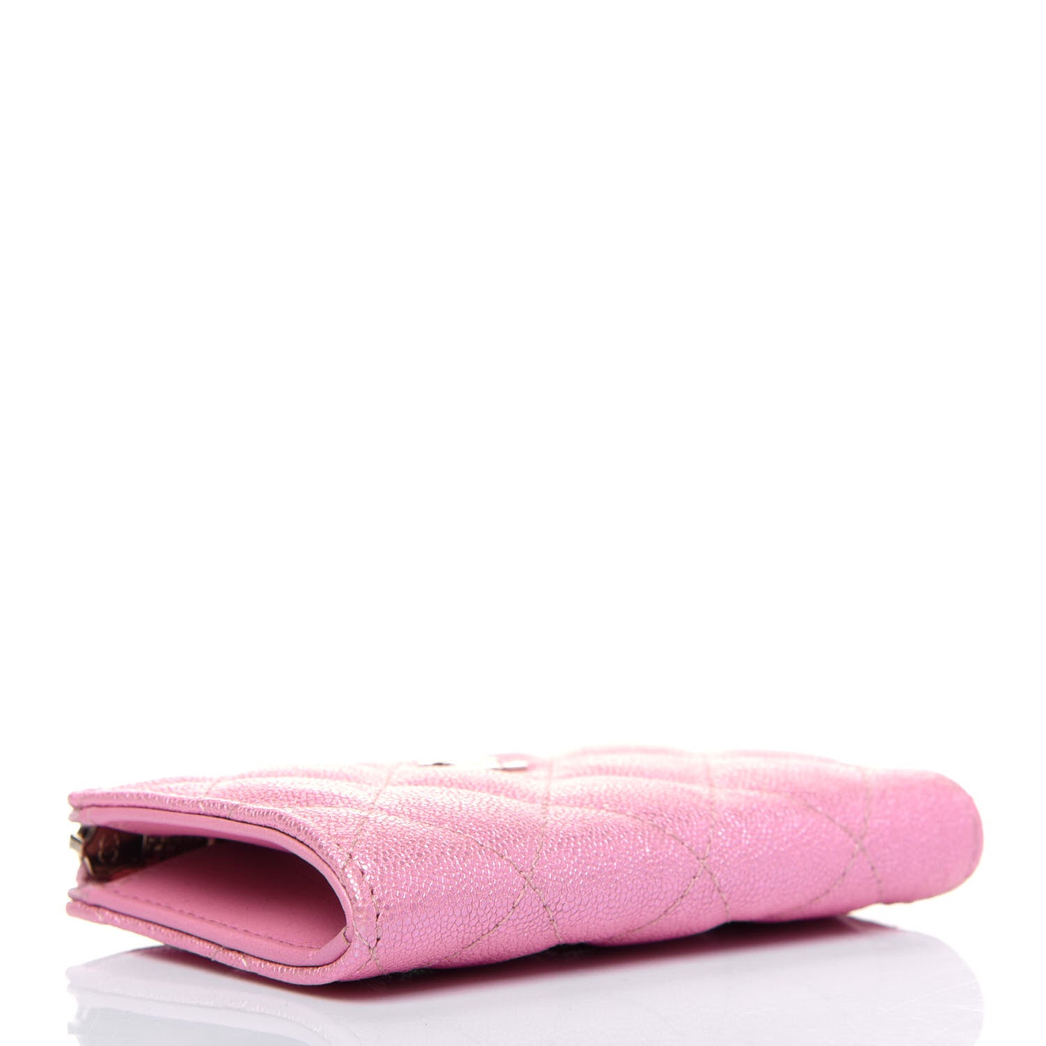 Chanel Iridescent Caviar Quilted Zipped Key Holder Case Rose Pink 4 of 11
