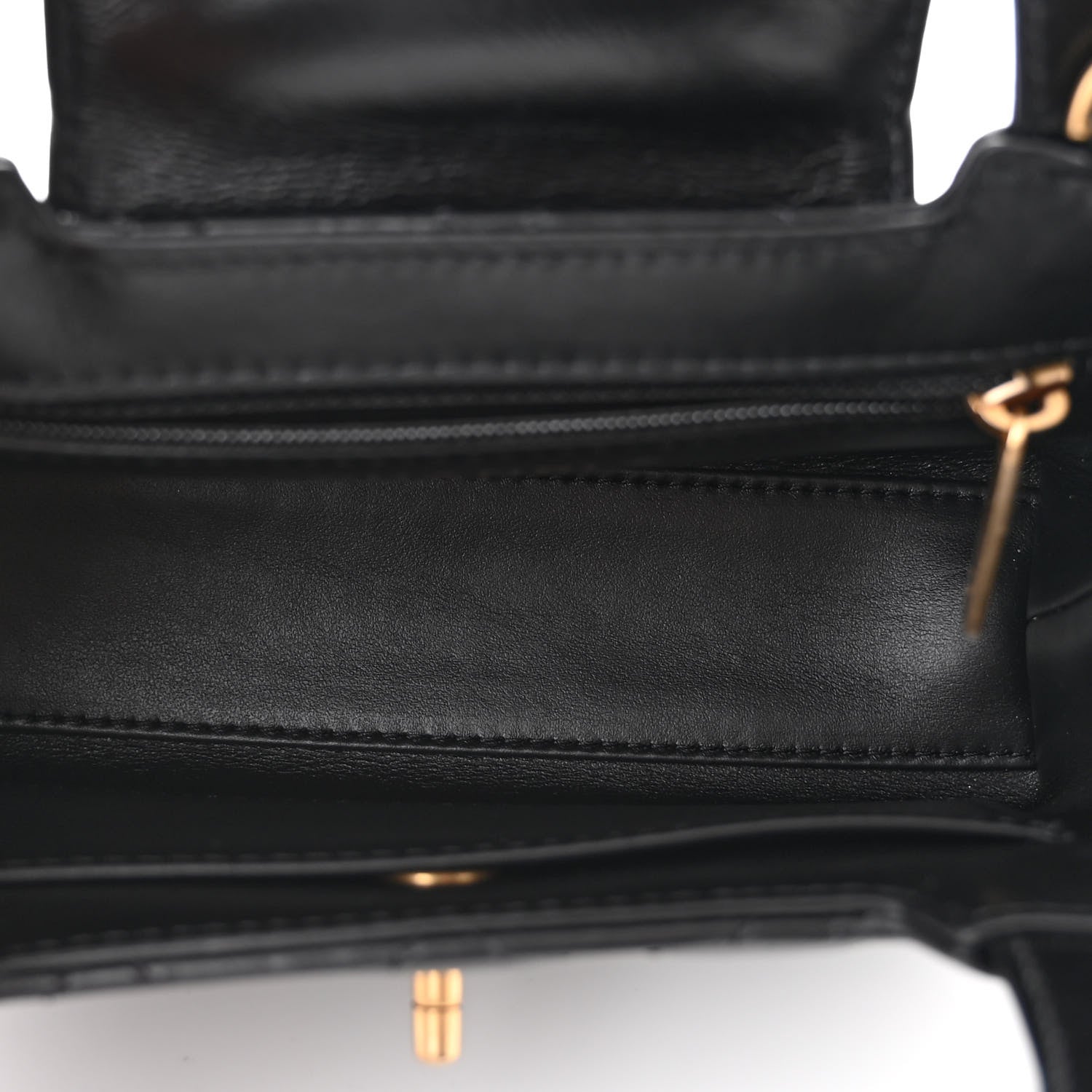 Chanel Shiny Aged Calfskin Quilted Nano Kelly Shopper Black 5 of 10