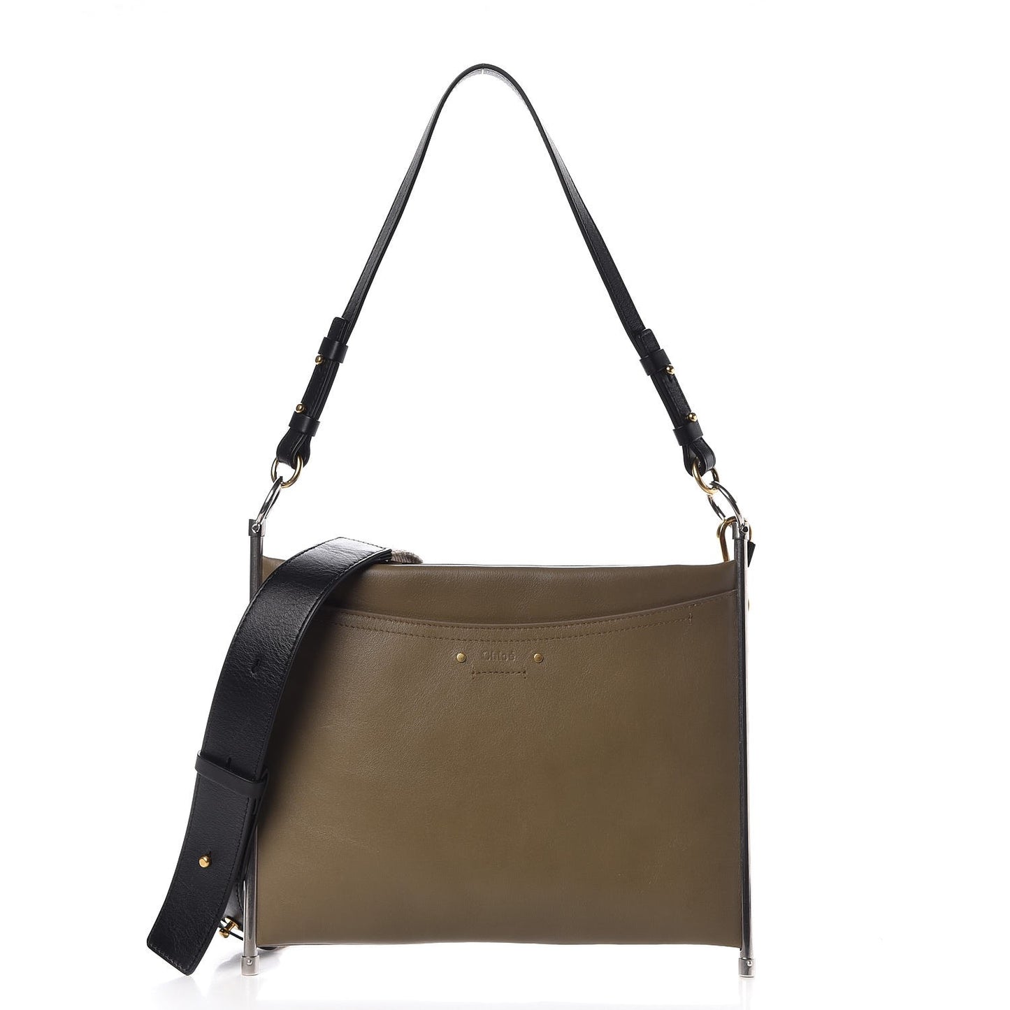 Smooth Calfskin Medium Roy Clutch Merino Grey