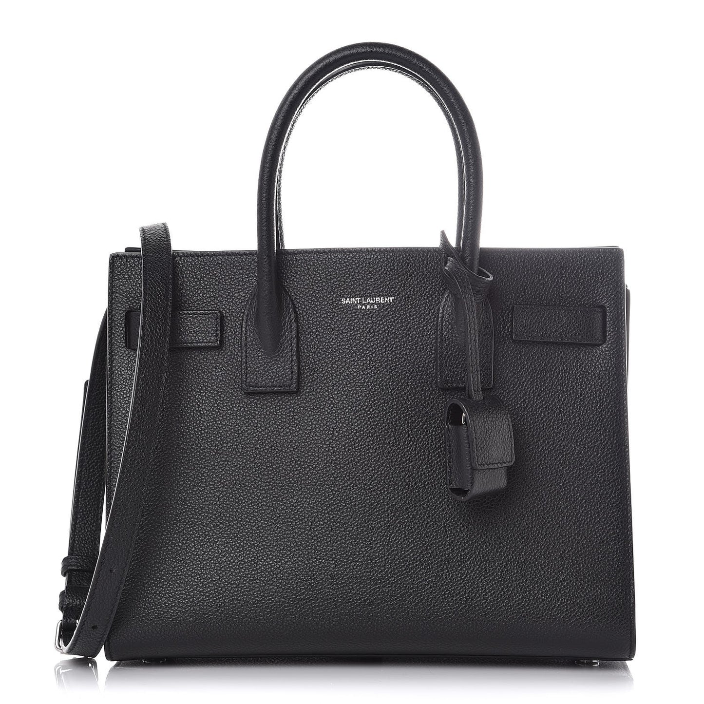 Grained Calfskin Baby Sac De Jour Black