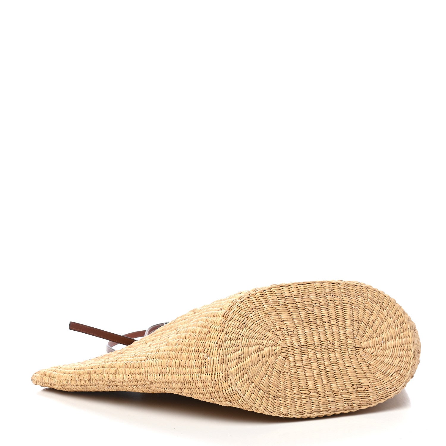 Loewe Raffia Calfskin Shell Basket Tote Natural Pecan 4 of 9