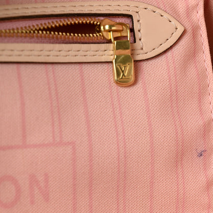 Louis Vuitton Damier Azur Braided Neverfull MM Pink 11 of 15
