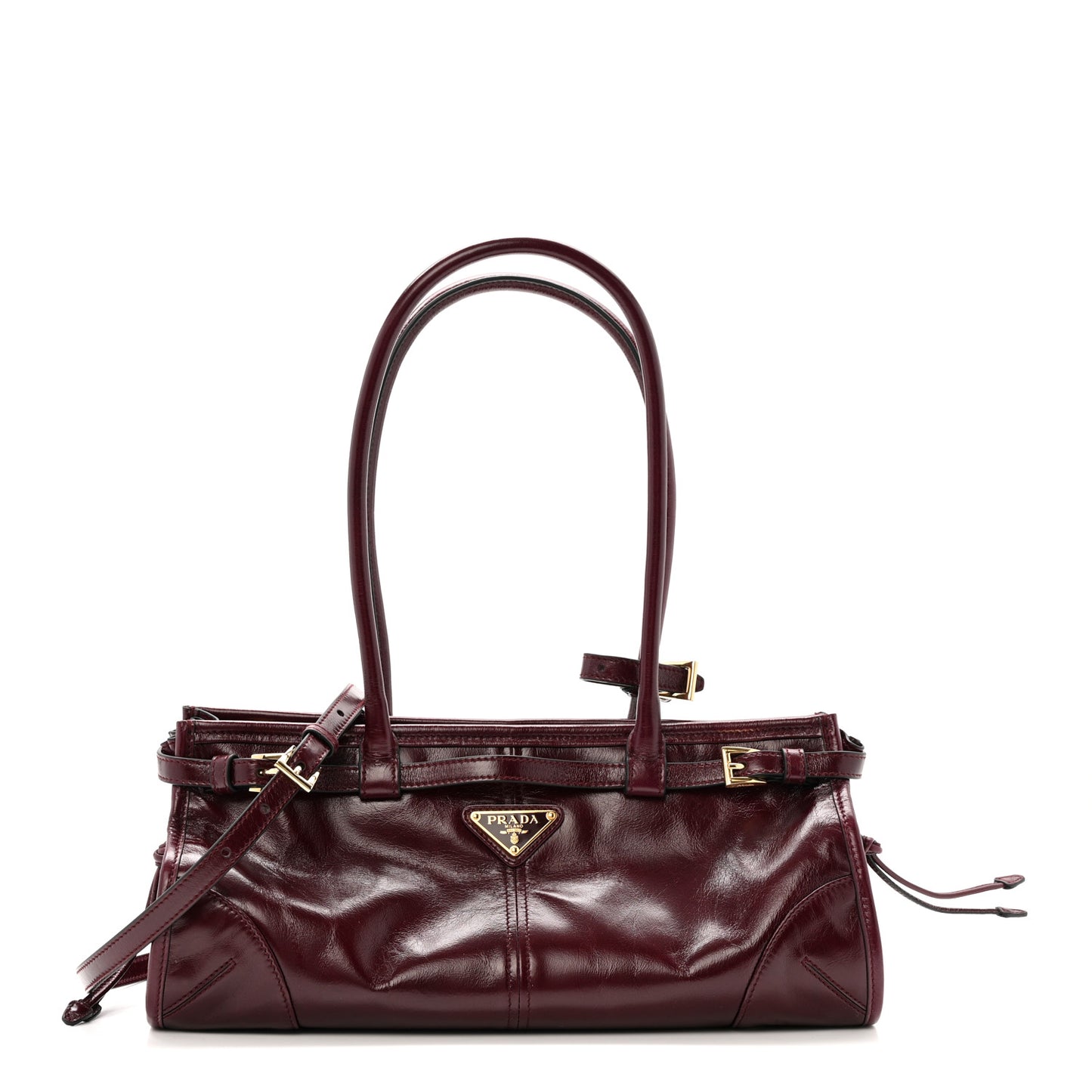 Shiny Nappa Medium Bonnie Shoulder Bag Bordeaux
