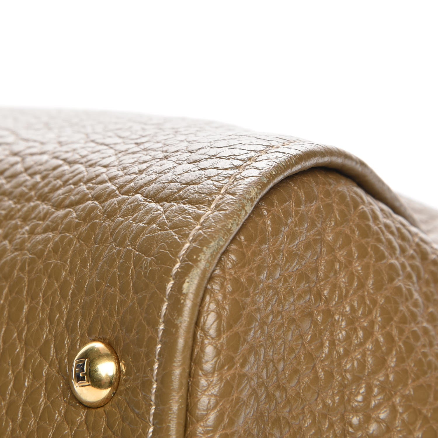 Fendi Pebbled Calfskin Large Chameleon Tote Brown 11 of 13