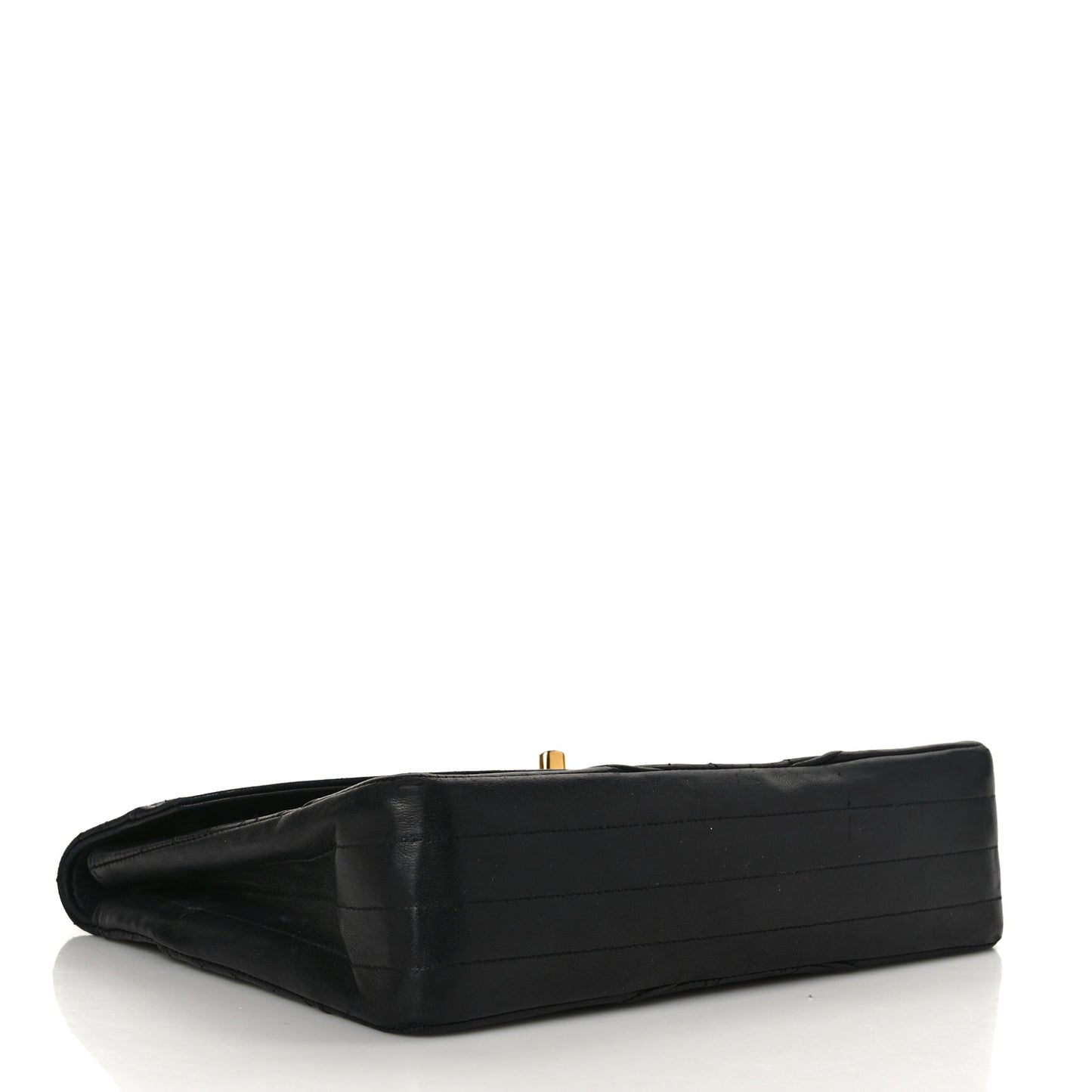 Lambskin Quilted Single Flap Medium Black