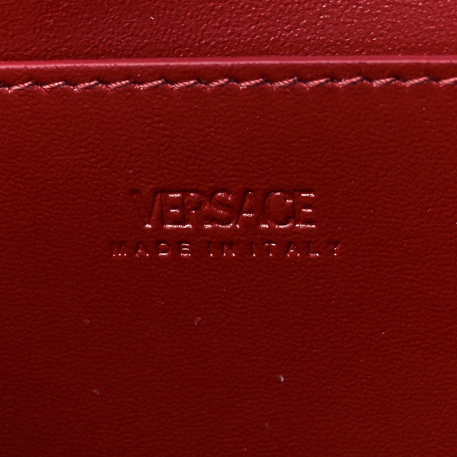 Versace Calfskin Large Greca Goddess Clutch Red 6 of 12