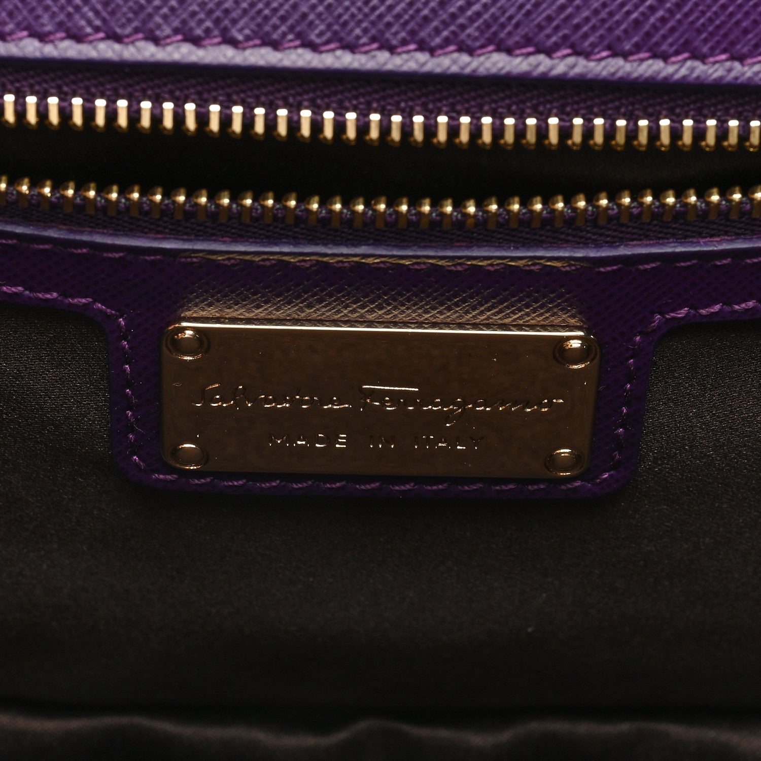 Salvatore Ferragamo Printed Calfskin Vara Bow Chain Flap Crossbody Purple 6 of 9