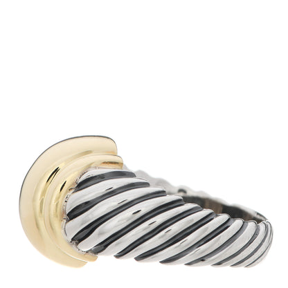 David Yurman Sterling Silver 14K Yellow Gold Cable Station Ring 57 8 3 of 6