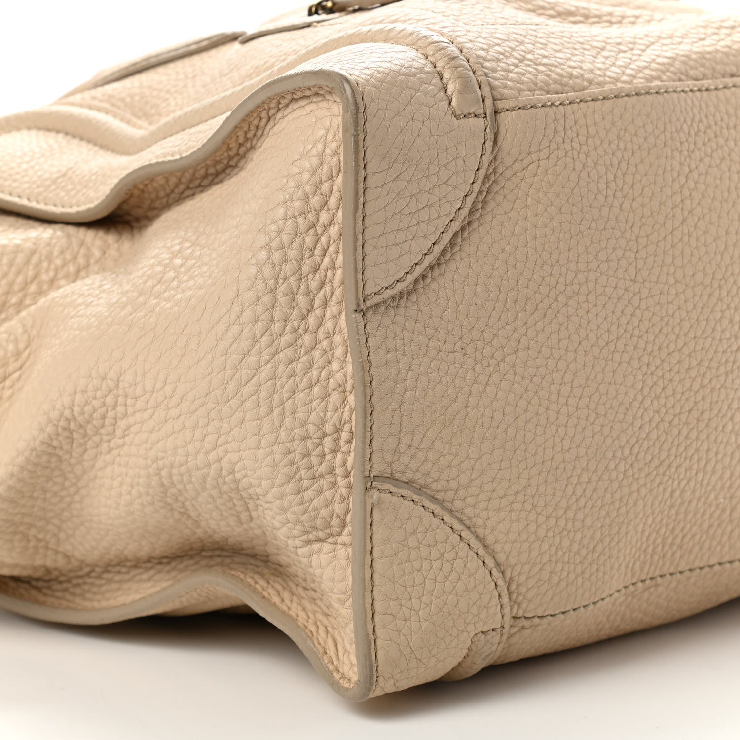 Celine Drummed Calfskin Mini Luggage Dune 6 of 7