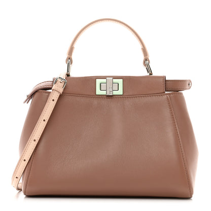 Fendi Nappa Colorblock Mini Peekaboo Iconic Satchel English Rose Plaster Oxigen 1 of 10