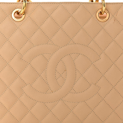 Chanel Caviar Quilted Grand Shopping Tote GST Beige 9 of 16