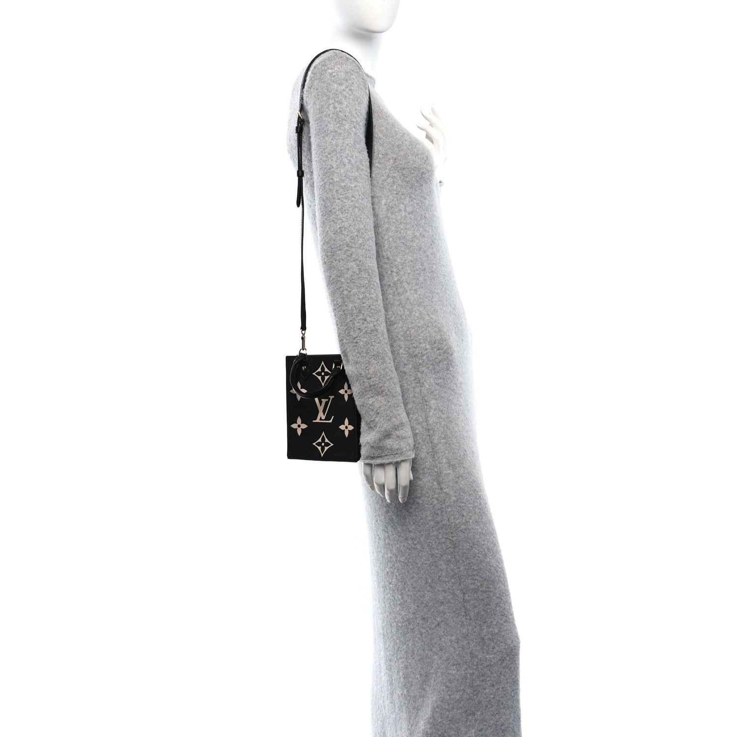 Louis Vuitton Empreinte Monogram Giant Petit Sac Plat Black Beige 2 of 9