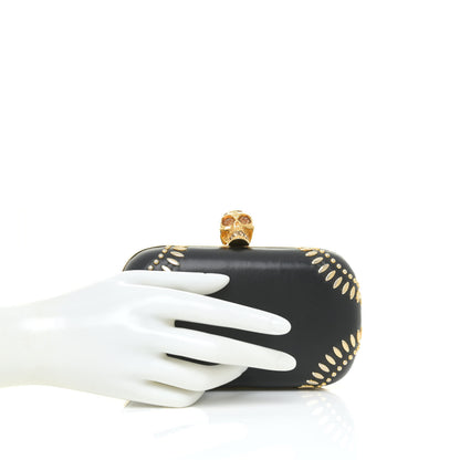 Alexander McQueen Nappa Studded Skull Box Clutch Black 2 of 16