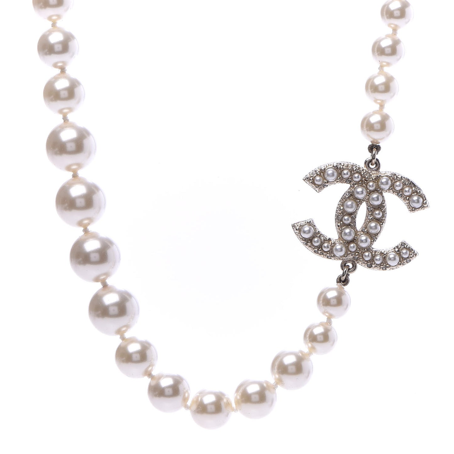 Pearl CC 100th Anniversary Necklace Light Gold