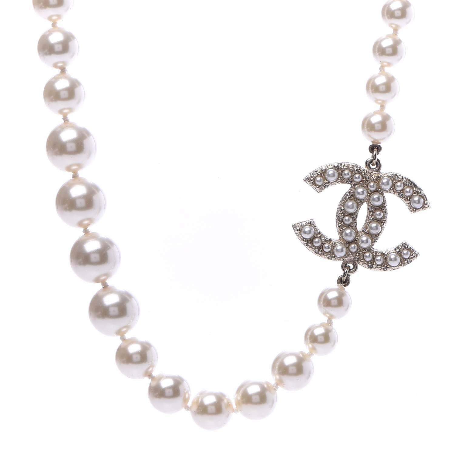 Chanel Pearl CC 100th Anniversary Necklace Light Gold 1 of 7