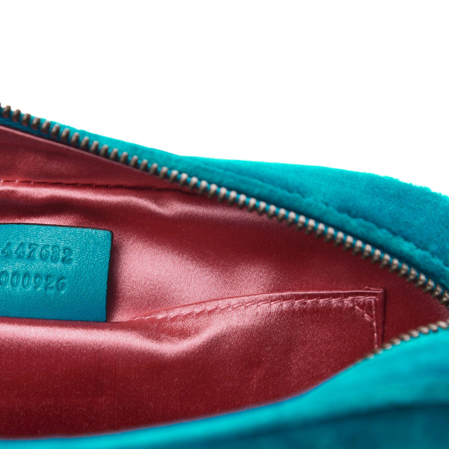 Gucci Velvet Matelasse Small GG Marmont Chain Shoulder Bag Pavone Cyan 9 of 11