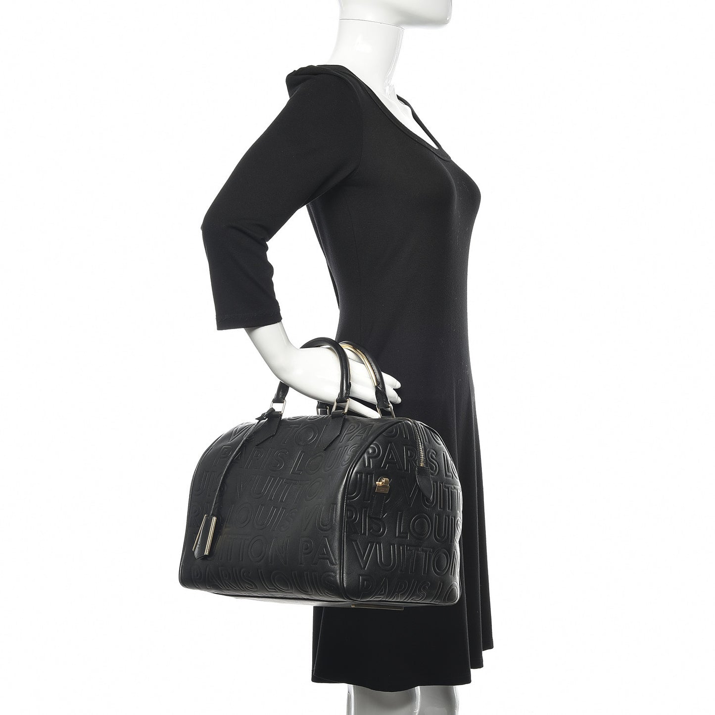 Calfskin Embossed Speedy Cube 30 Black