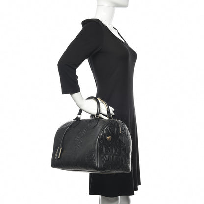 Louis Vuitton Calfskin Embossed Speedy Cube 30 Black 2 of 11