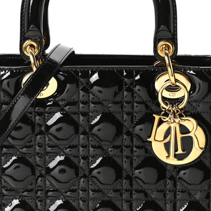 Christian Dior Patent Cannage Medium Lady Dior Black 8 of 10