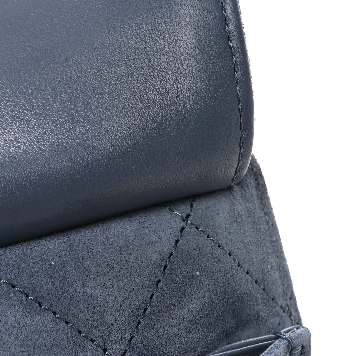 Suede Quilted Small Chanel 25 Handbag Blue