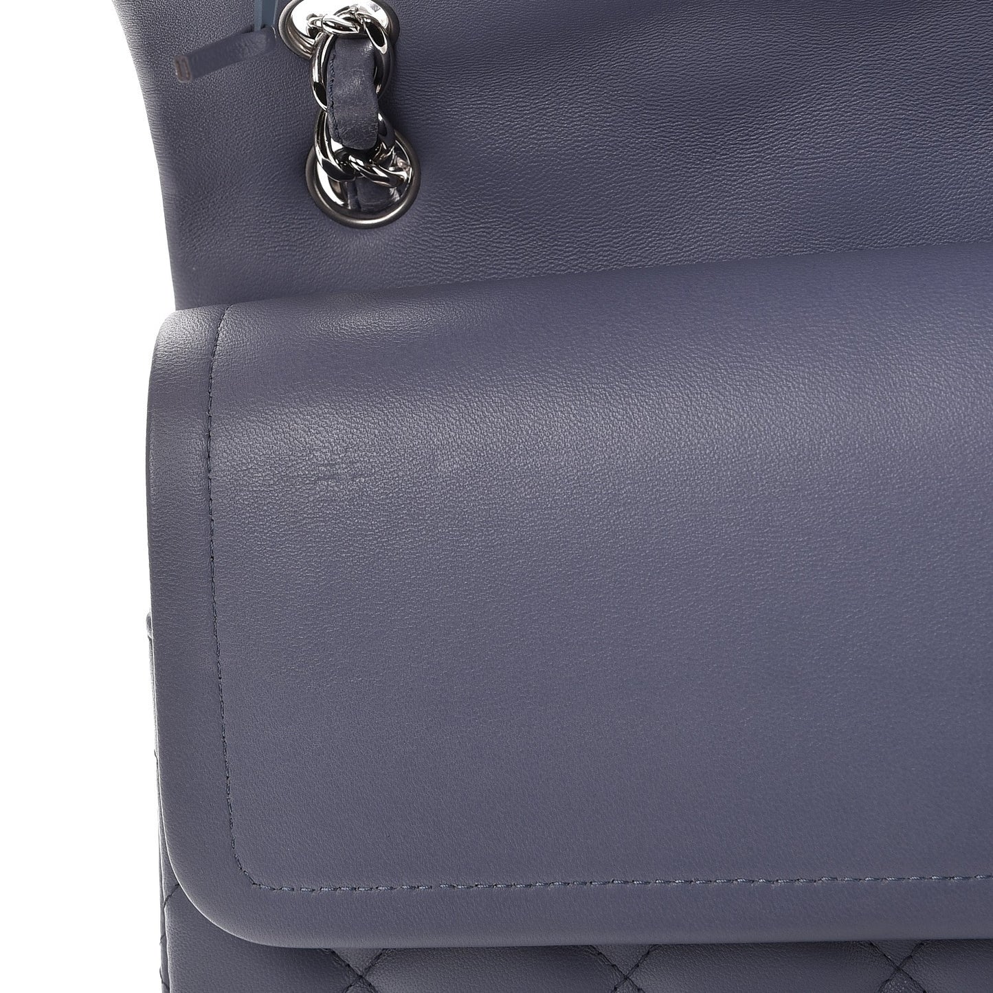Lambskin Quilted Jumbo Double Flap Light Purple