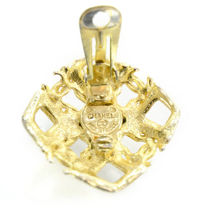 Chanel Black Crystal CC Clip On Earrings Gold 3 of 5