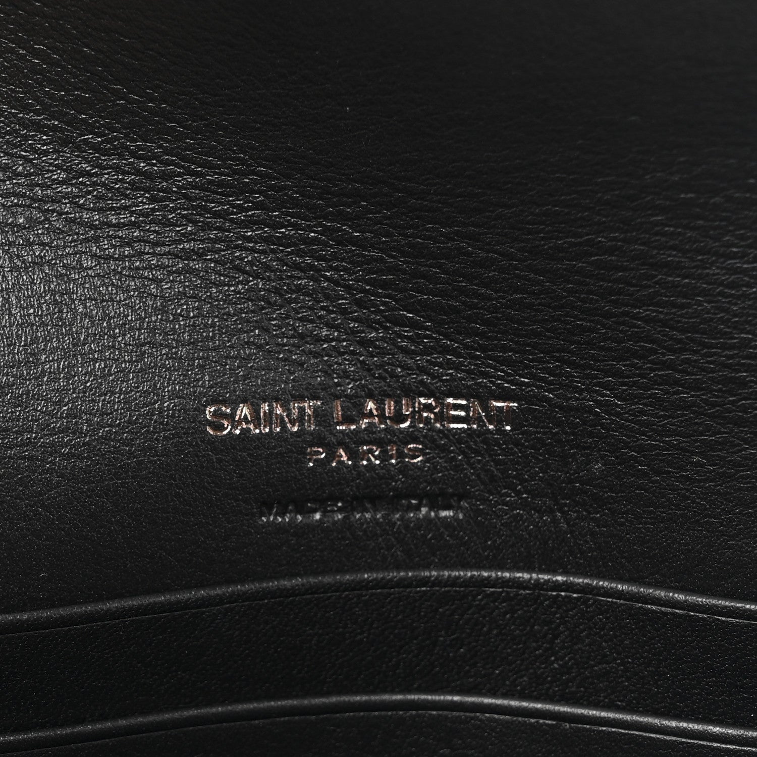 Saint Laurent Calfskin Nylon Matelasse Chevron Small Monogram Envelope Wallet Black 6 of 8