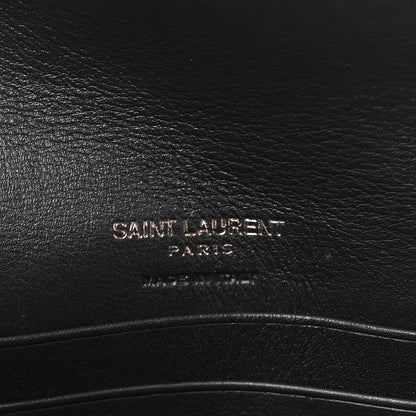 Saint Laurent Calfskin Nylon Matelasse Chevron Small Monogram Envelope Wallet Black 6 of 8