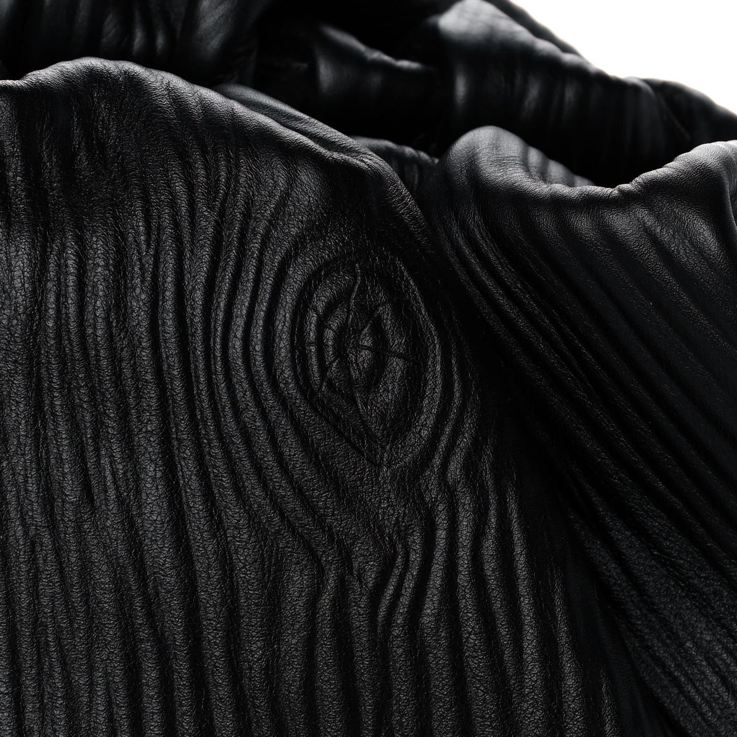 Bark Calfskin Embossed The Pouch Oversized Clutch Black
