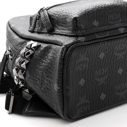 MCM Visetos Side Stud Mini Stark Backpack Black Black 8 of 9