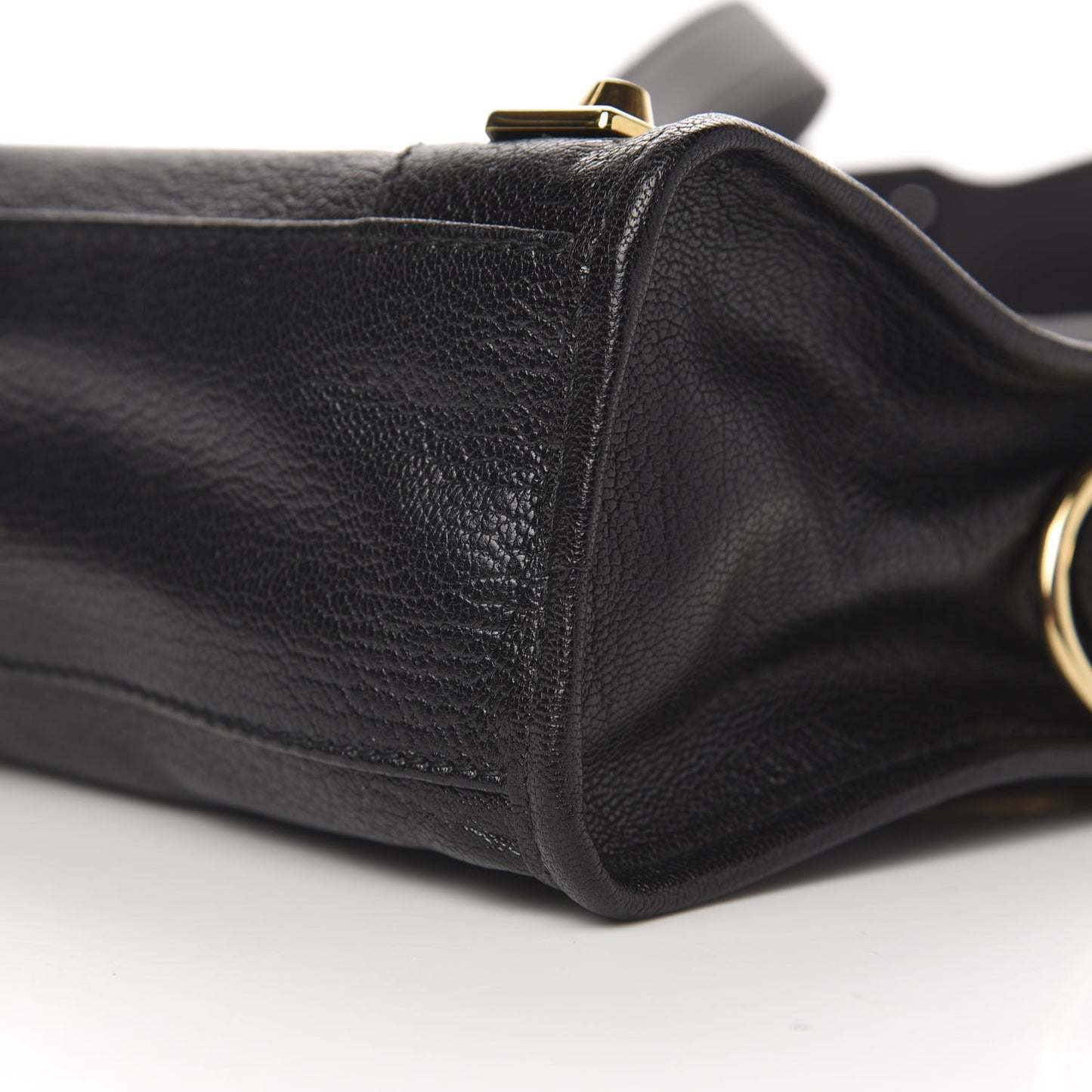 Chevre Gold Metallic Edge Hardware Mini City Black