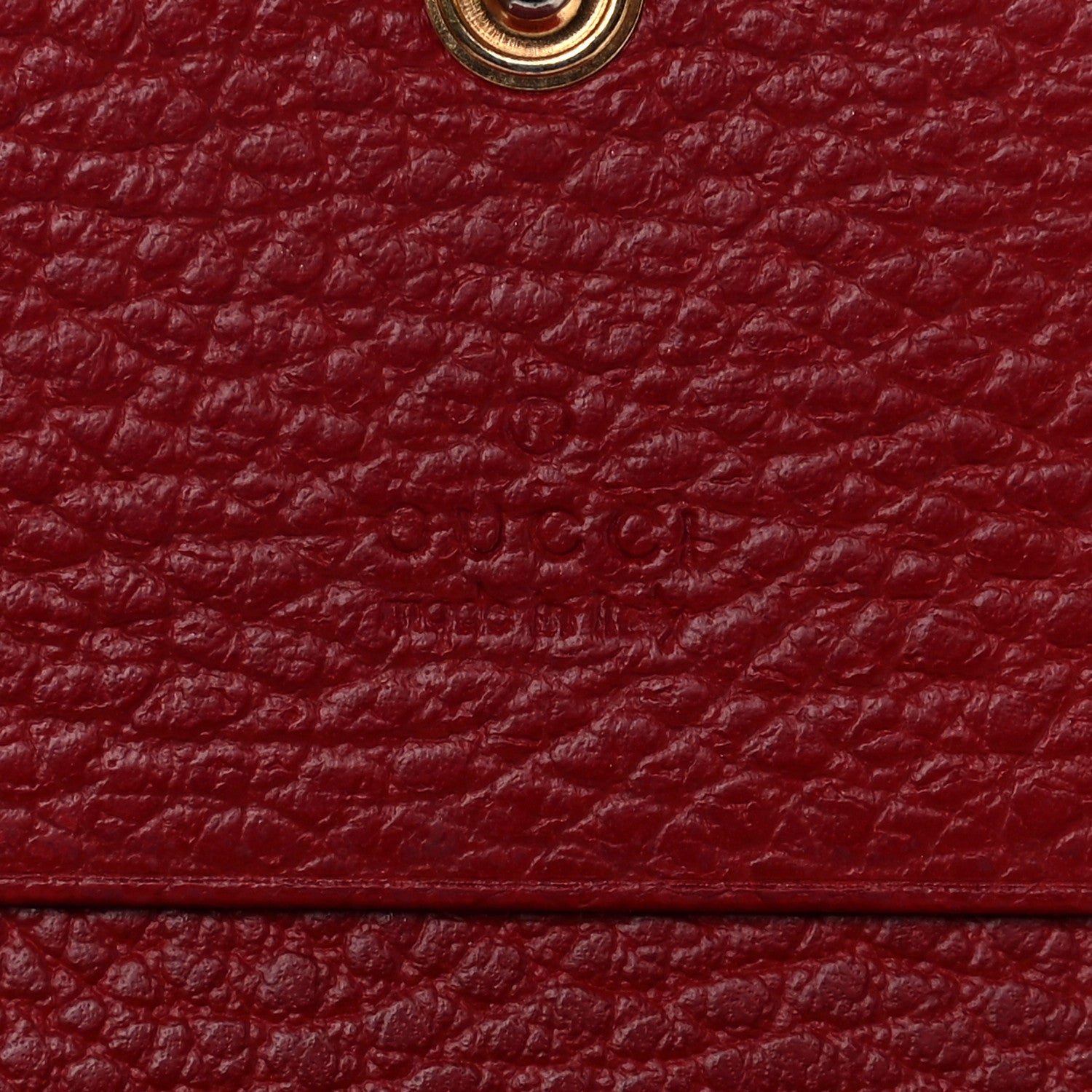 Gucci Pebbled Calfskin GG Marmont Card Case Hibiscus Red 7 of 11