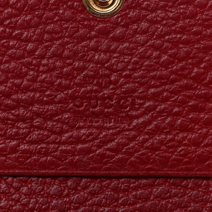Gucci Pebbled Calfskin GG Marmont Card Case Hibiscus Red 7 of 11