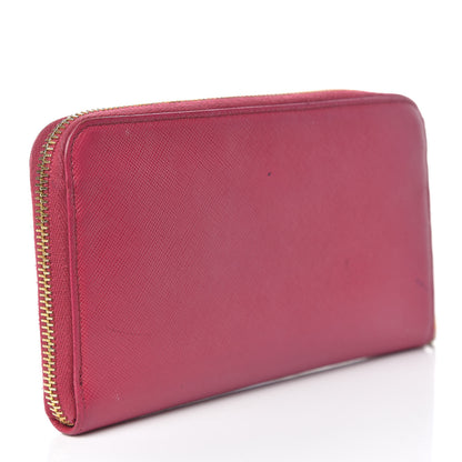 Prada Saffiano Zip Around Wallet Peonia 3 of 17