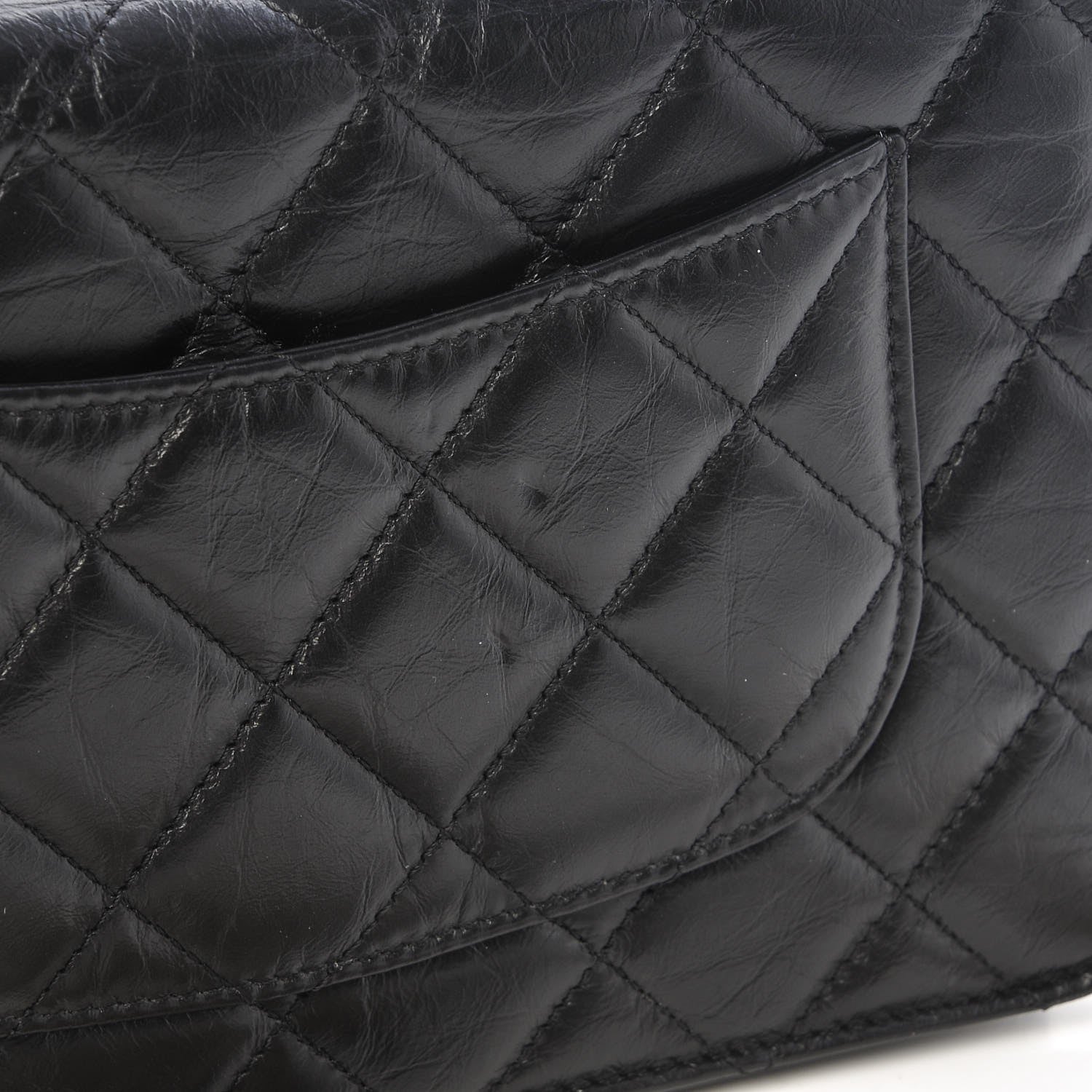 Chanel Aged Calfskin Quilted Lucky Charms Casino 2.55 Reissue Wallet On Chain WOC Black 7 of 10