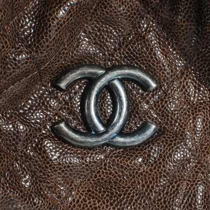 Chanel Caviar Elastic Shopper Tote Brown 5 of 9