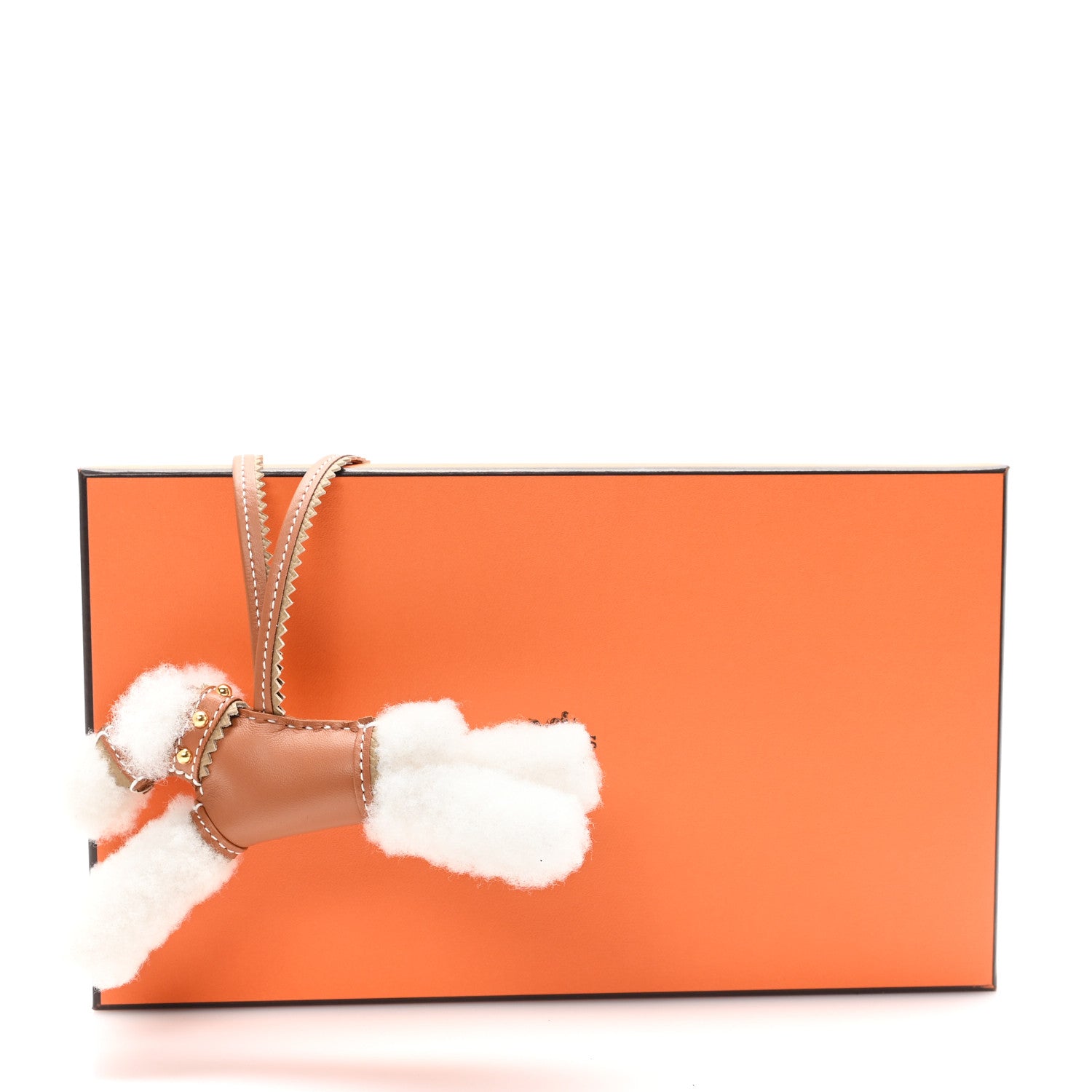 Hermes Milo Lambskin Epsom Shearling Budy Apic Charm Ecru Gold Poussiere 4 of 4