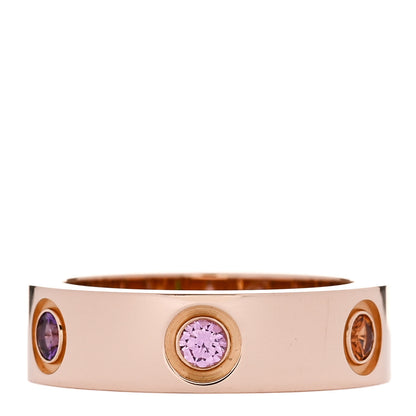 Cartier 18K Pink Gold Sapphire Garnet Amethyst 5.5mm LOVE Ring 51 5.75 1 of 4