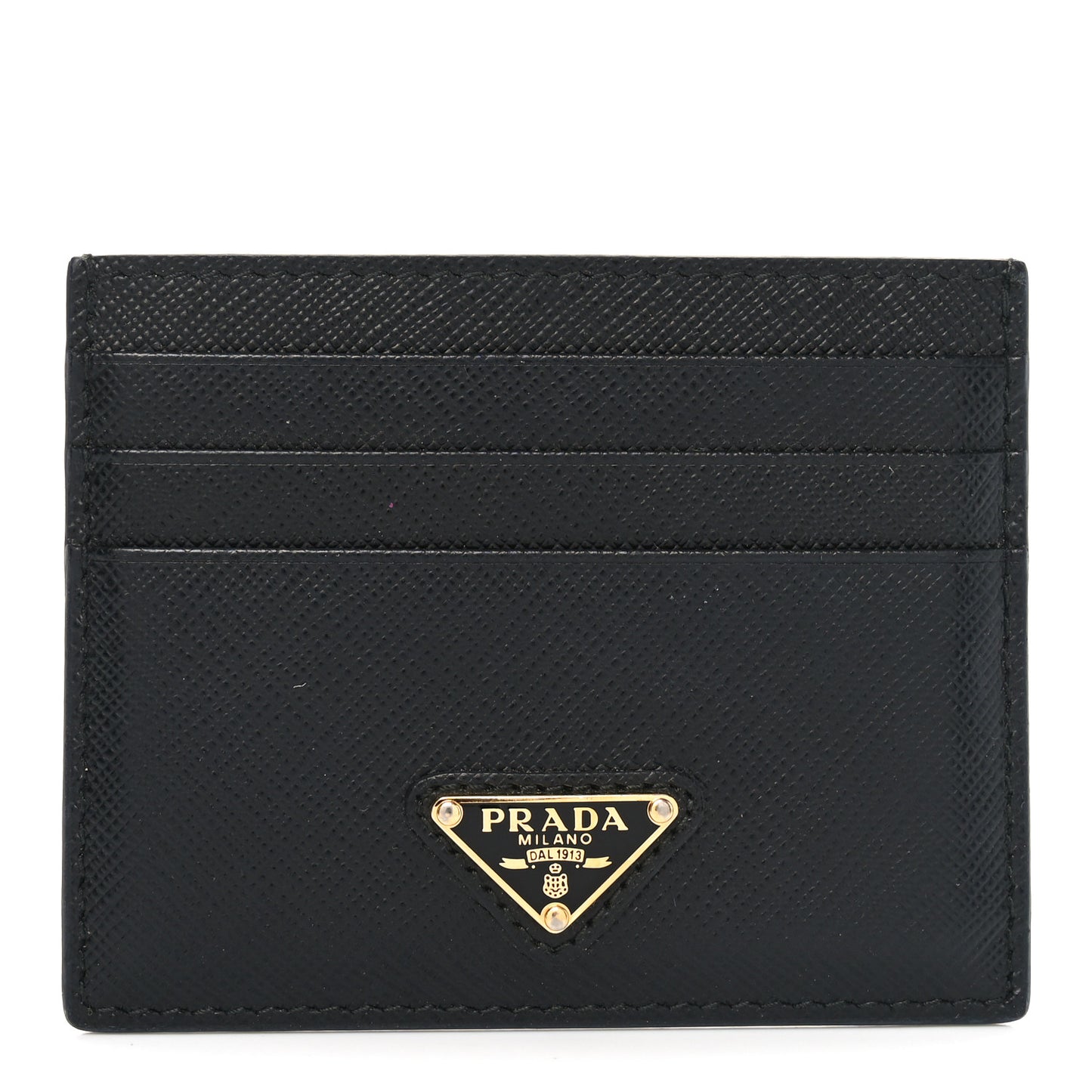 Saffiano Metal Card Holder Black