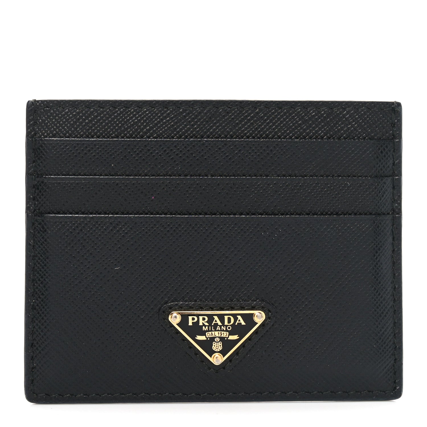 Prada Saffiano Metal Card Holder Black 1 of 6