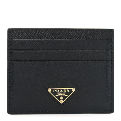 Prada Saffiano Metal Card Holder Black 1 of 6