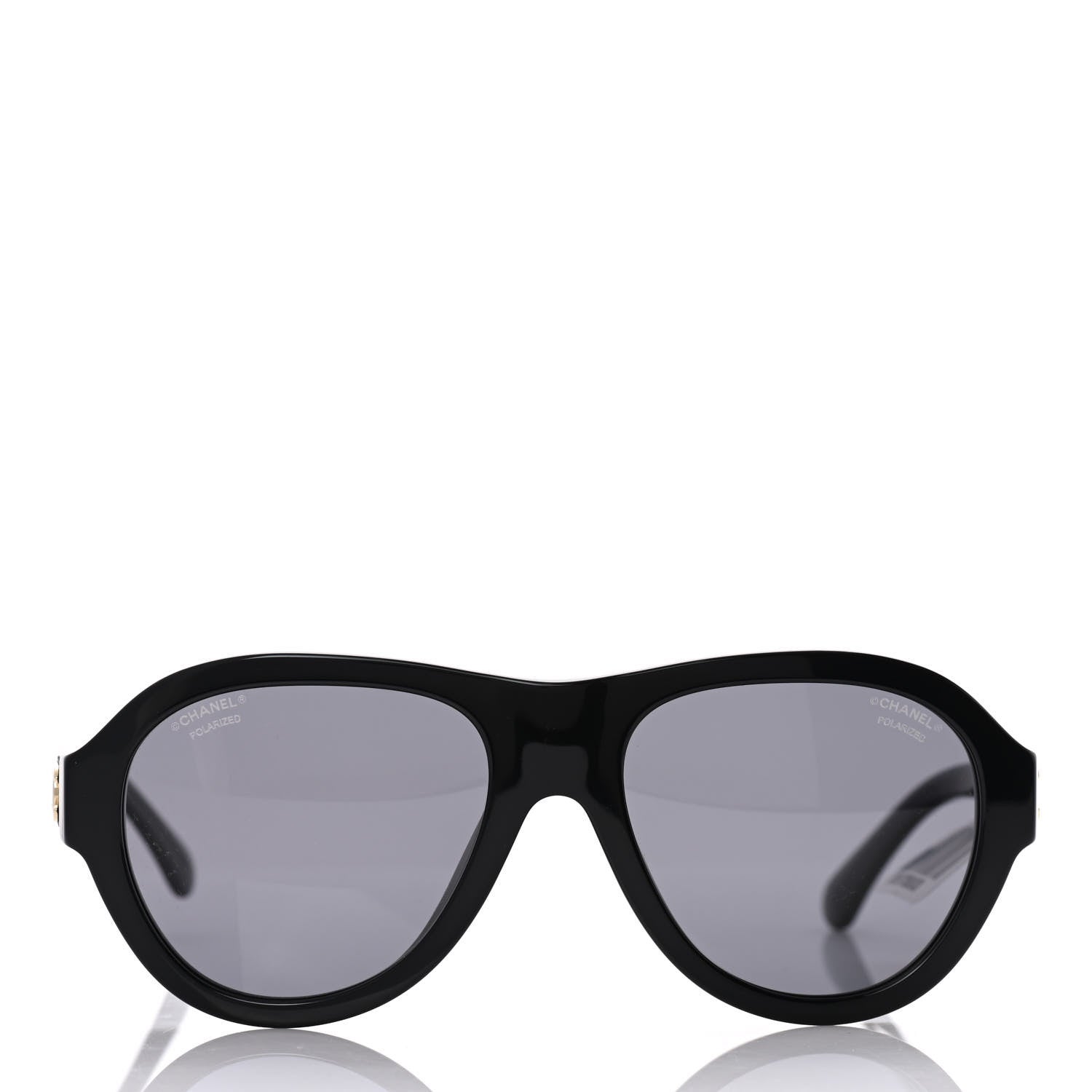 Chanel Acetate Strass Polarized Pilot Sunglasses 5467-B Black 2 of 8