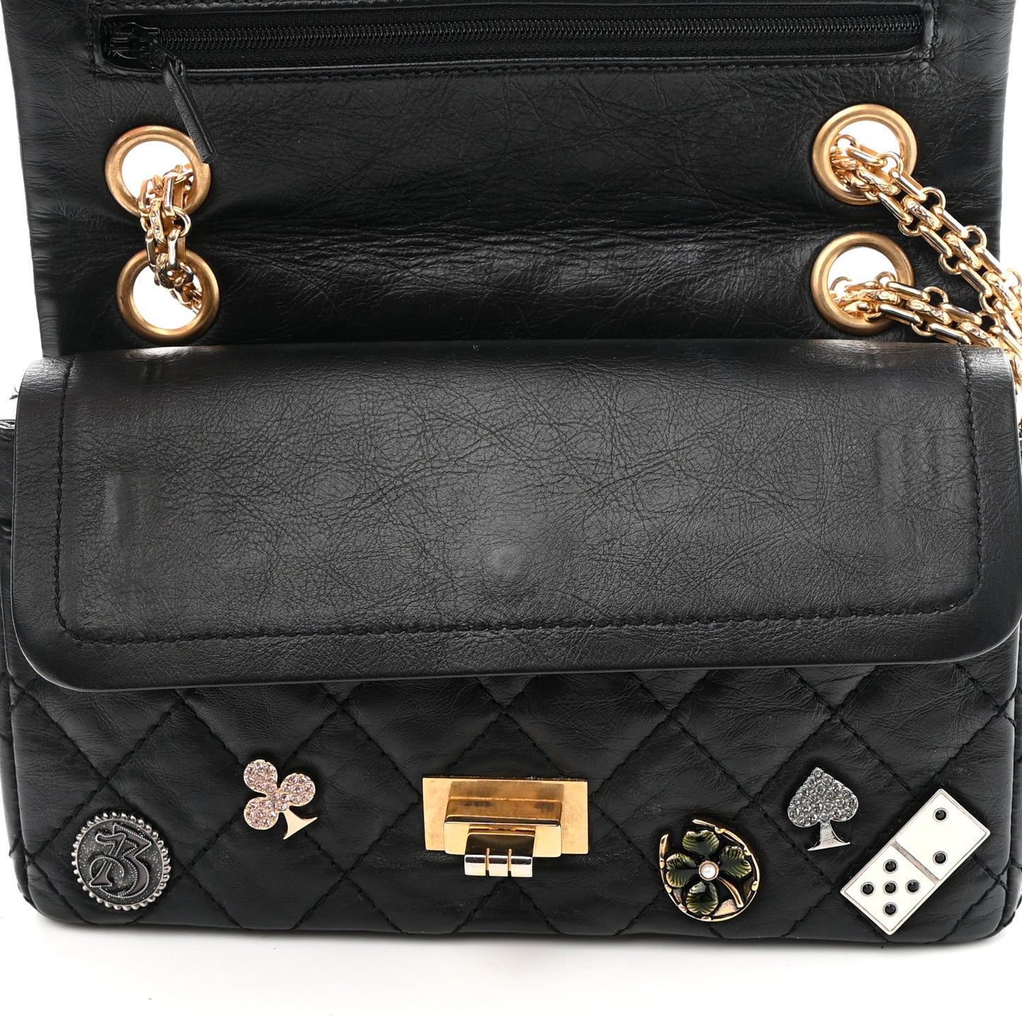 Aged Calfskin Lucky Charms 2.55 Reissue 224 Flap Black