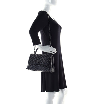 Chanel Caviar Quilted Small Coco Handle Flap So Black 3 of 13