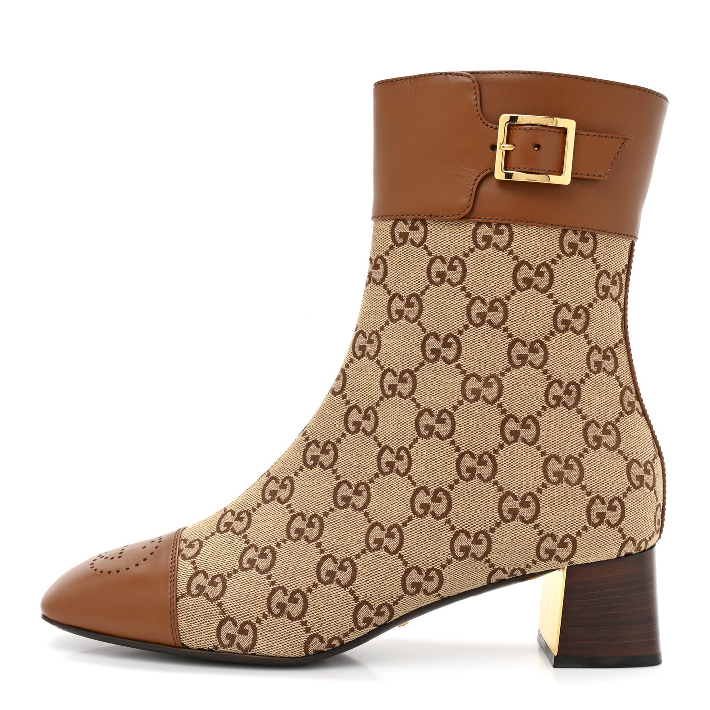 Monogram Cordovan Lux GG Ankle Boots 41.5 Beige Cuir